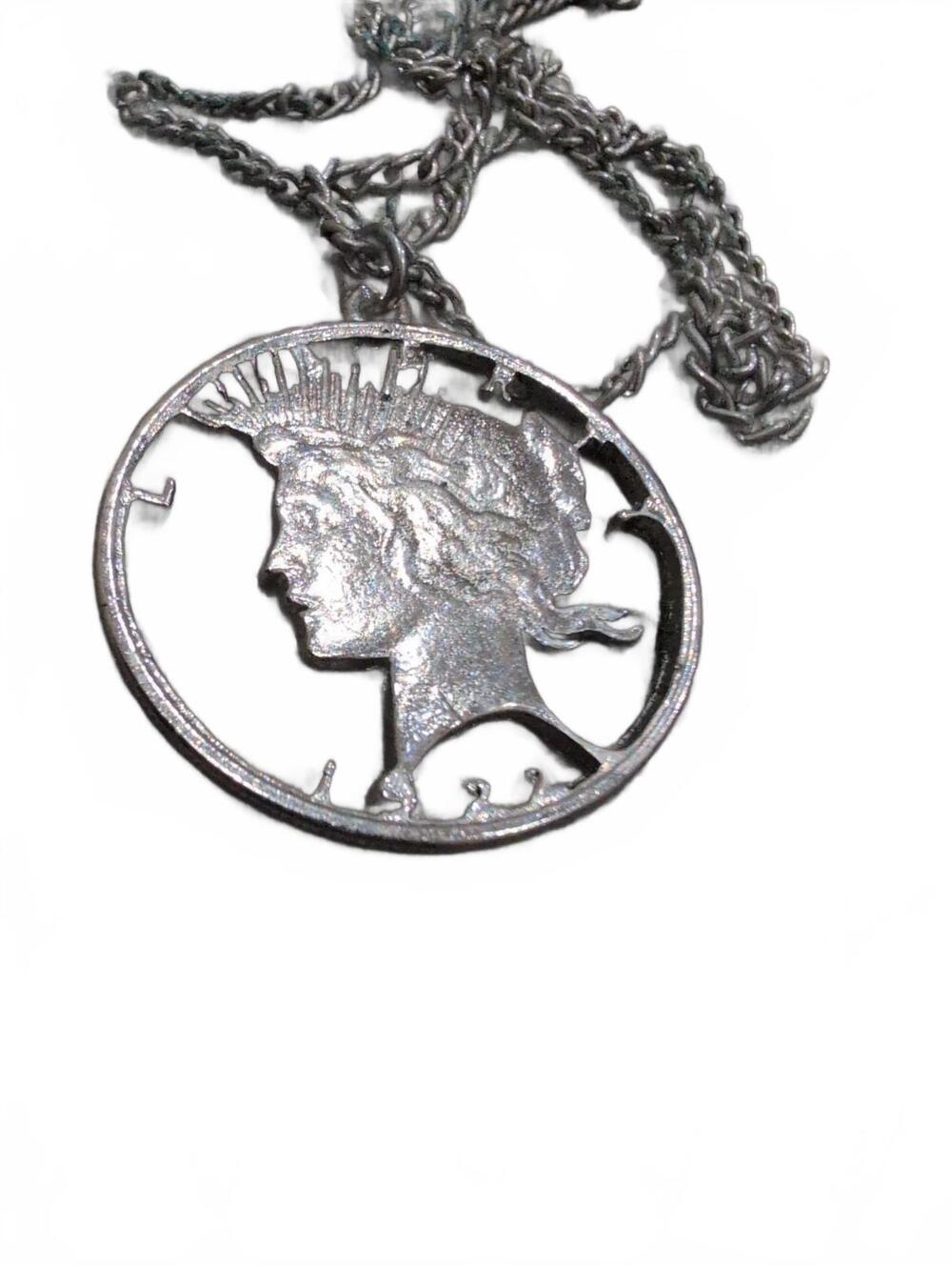 US Peace Silver Dollar Coin Pendant Necklace